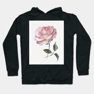 Pink delicate rose hand painted watercolour by Leanne Hoodie